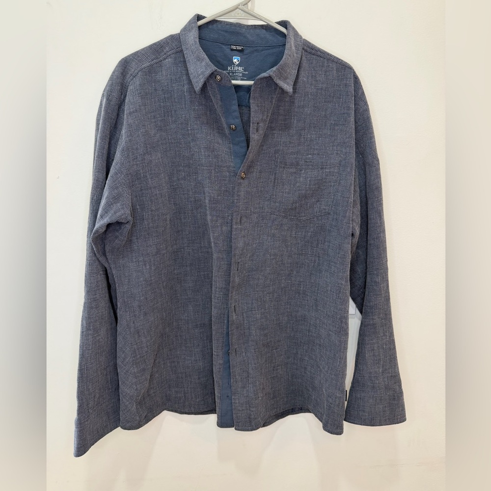 Kuhl Men's Casual Button Down Shirt in Slate Blue